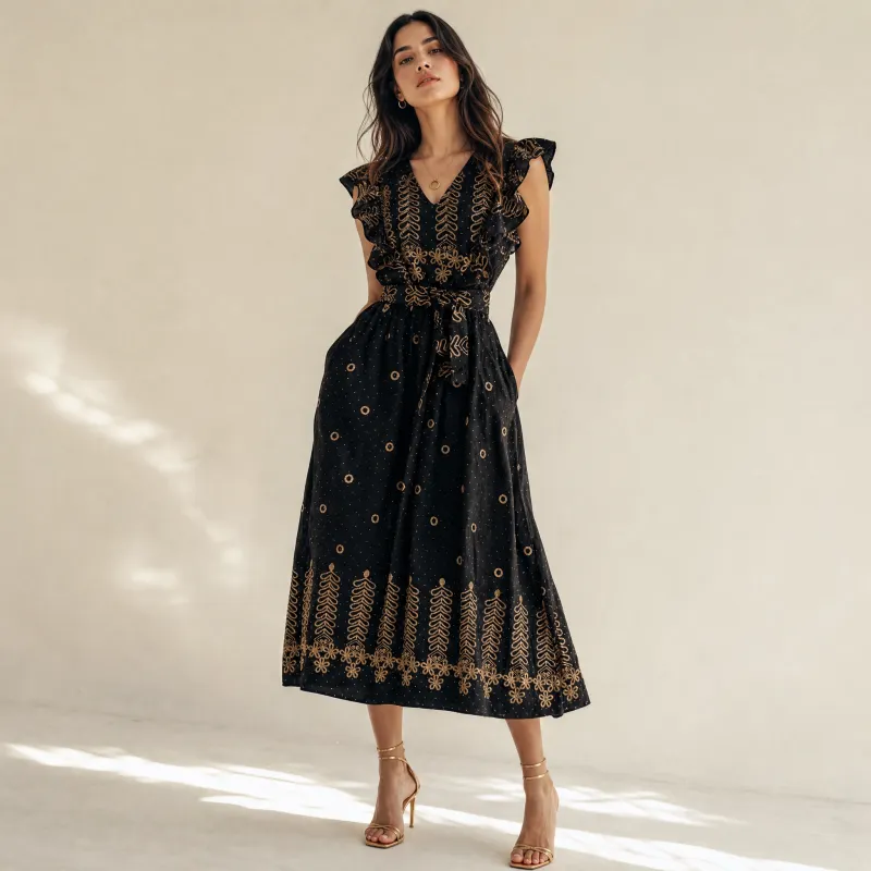 Vestido Midnight Embroidery Grace