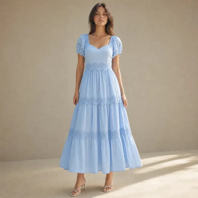 Vestido Midi Romantic con Encaje