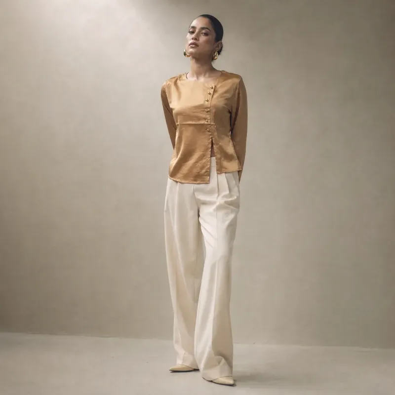 Blusa Satin Elegance Manga Larga