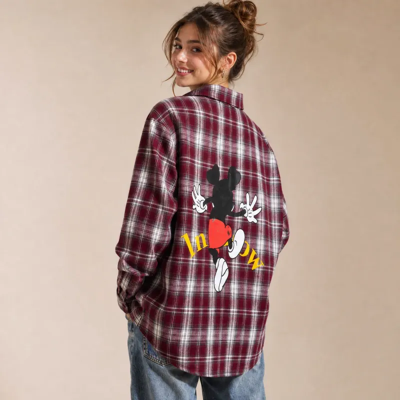 Camisa de Franela Oversized con Estampado en Espalda