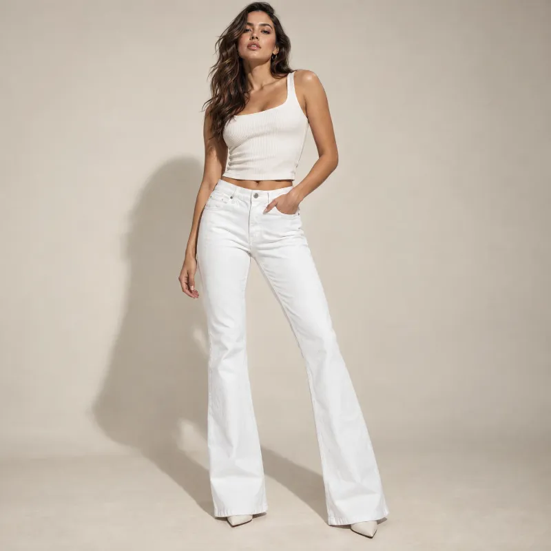 Jeans Acampanado Tiro Alto 