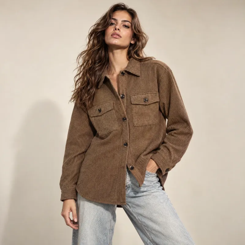 Shacket Corduroy Con Bolsas Caflap 