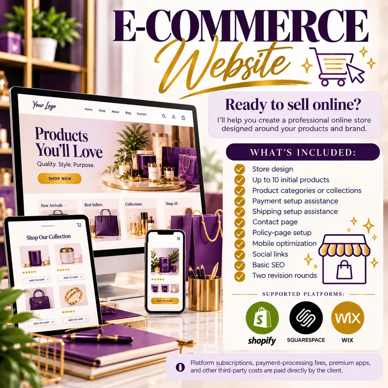 DONE-FOR-YOU WEBSITE DESIGN E-COMMERCE WEBSITE