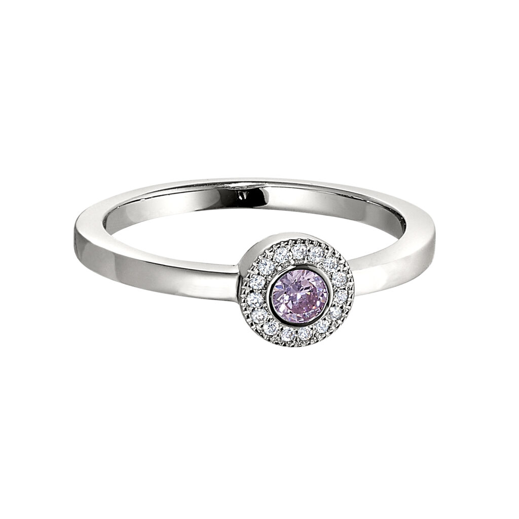Platinum SS Micropave Round Simulated