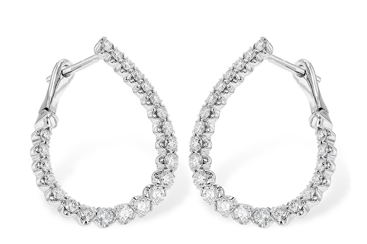 14KW Gold Inside/Outside Diamond Hoop
