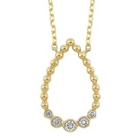 14KY Gold Tear Drop Diamond Necklace
