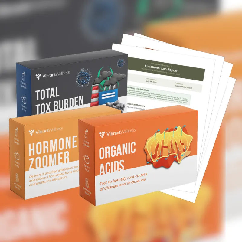Vibrant Wellness Lab Bundle (Hormone Zoomer + Total Tox Panel + Organic Acids Test) + Report