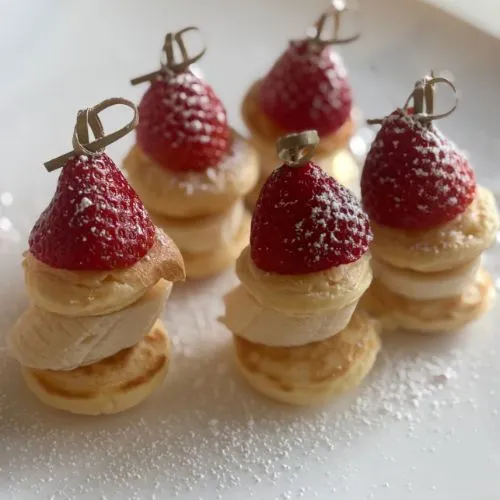 Mini Pancake Stacks with Banana and Strawberries