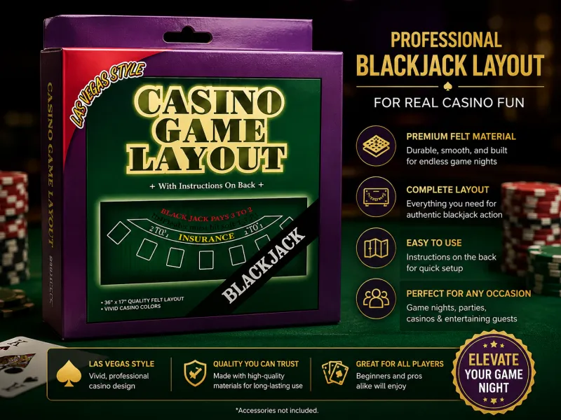 Casino Blackjack Felt Layout