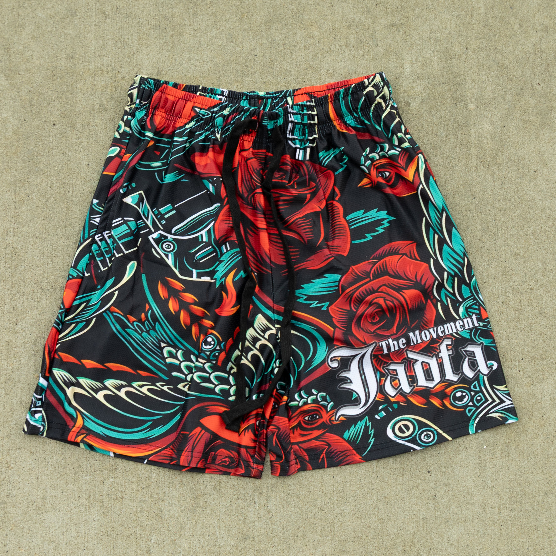 Tattoo Rose Mesh Shorts