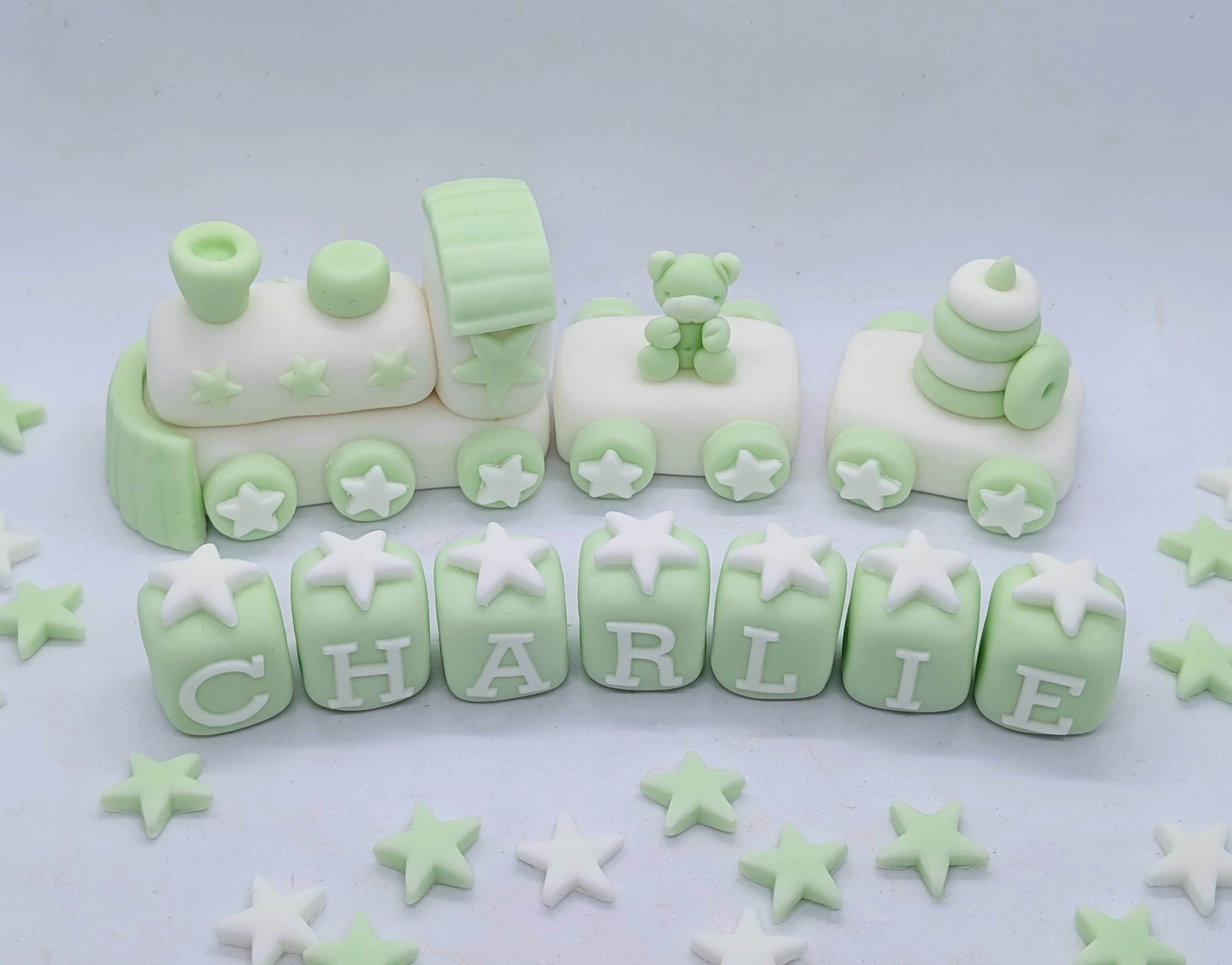 Train Teddy Christening & Birthday set