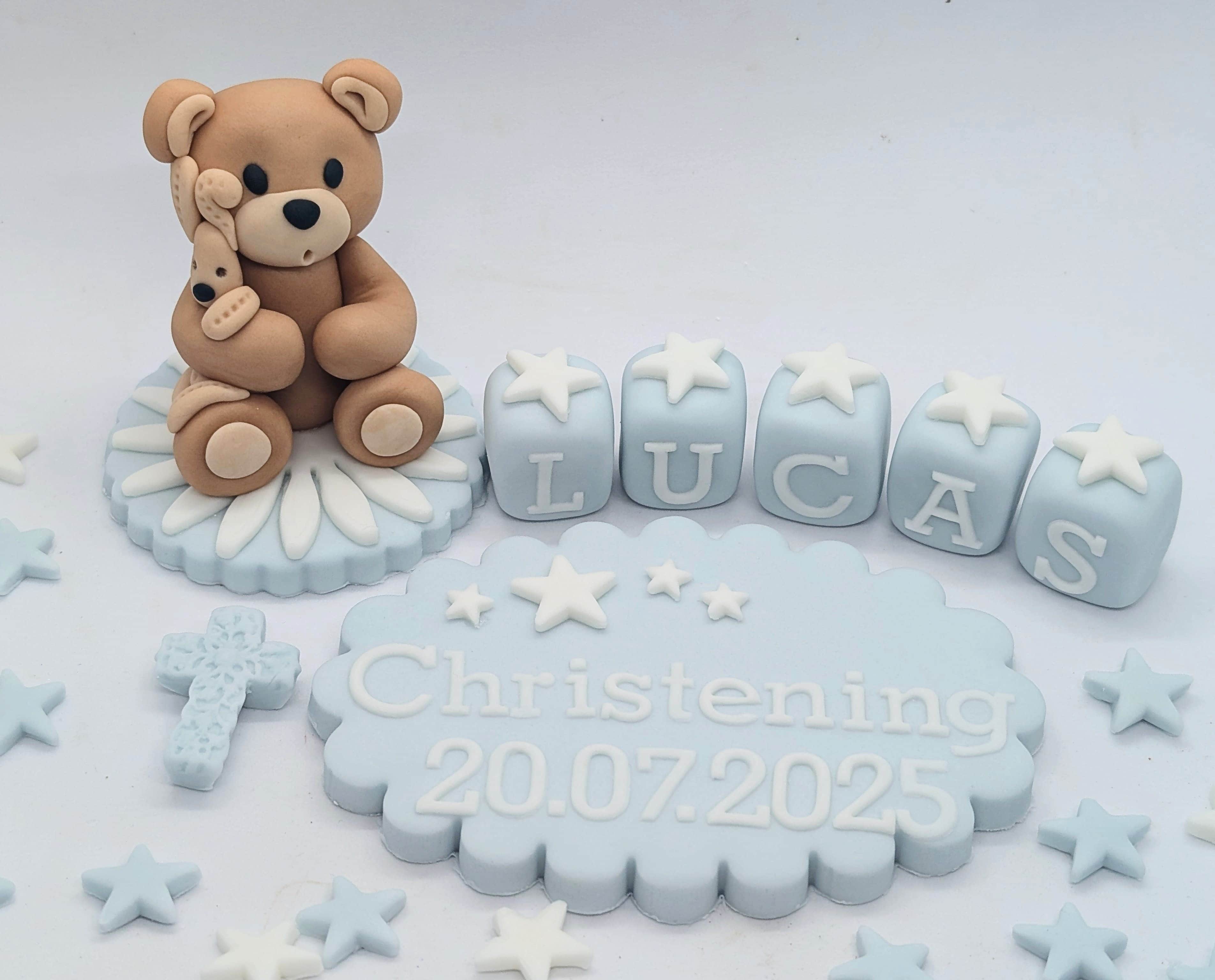 Teddy Christening Baptism Plaque set
