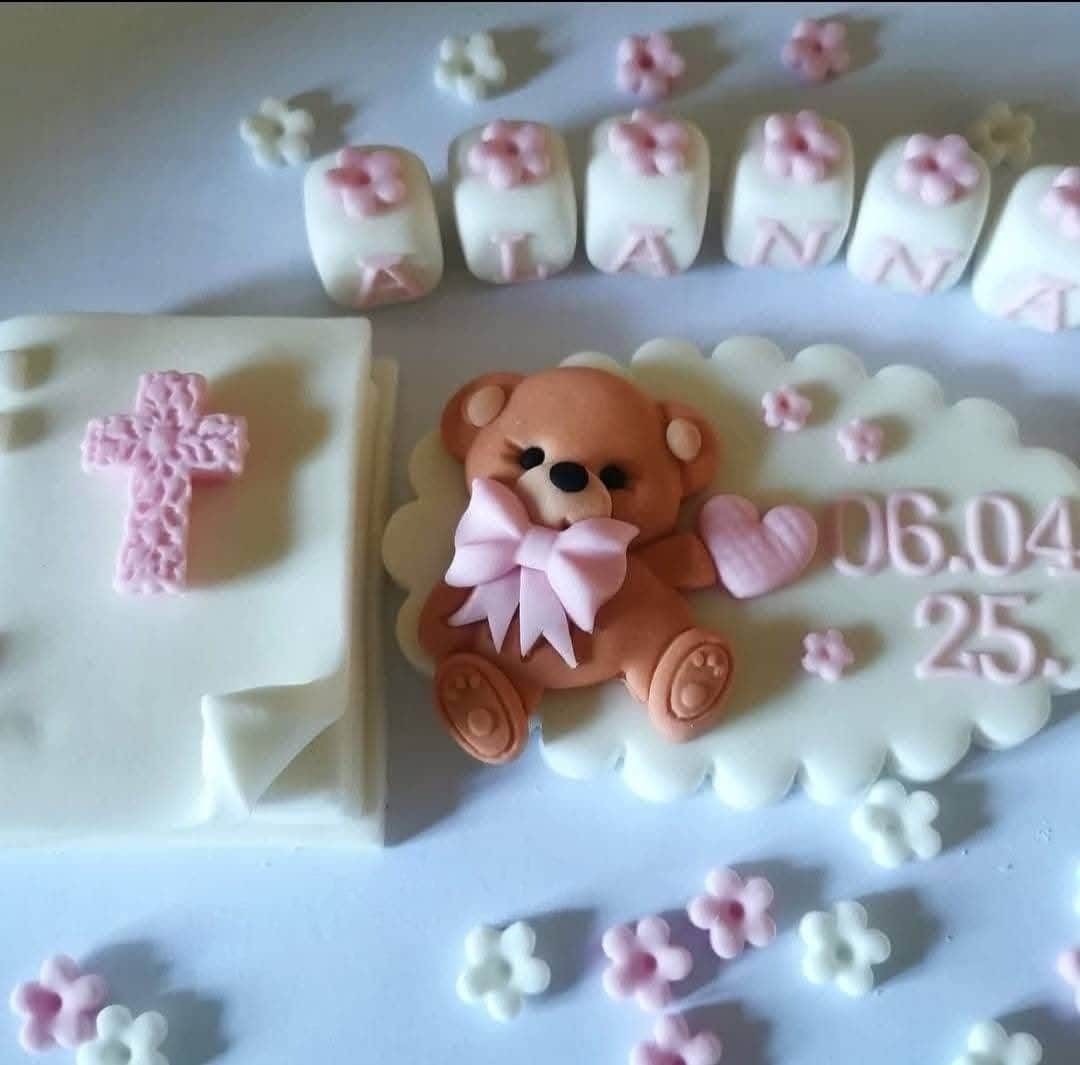 Teddy Plaque & Bible Christening Baptism set