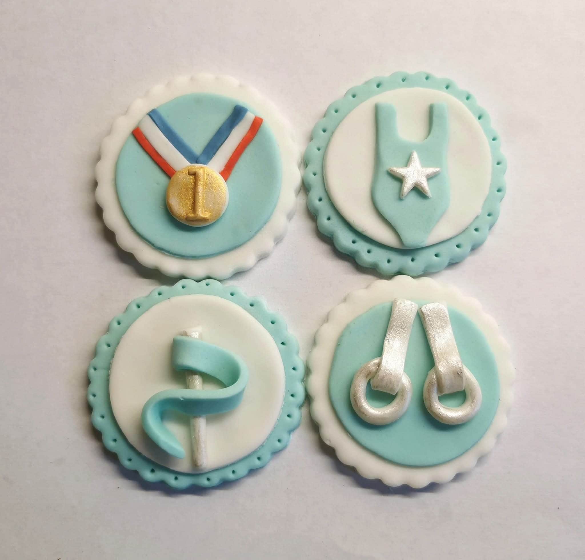Gymnastics Cupcakes Birthday set of 4