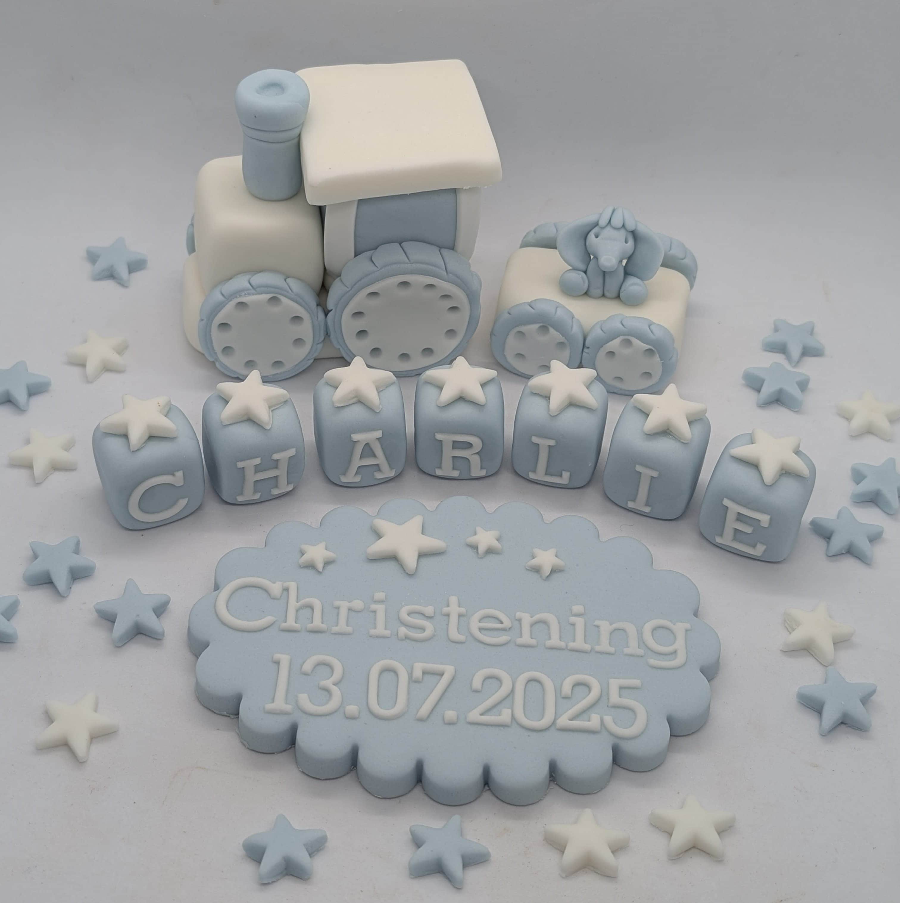 Tractor Elephant Christening Baptism Plaque set