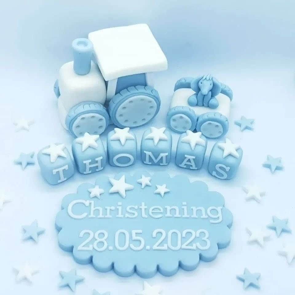 Tractor Elephant Christening Baptism set