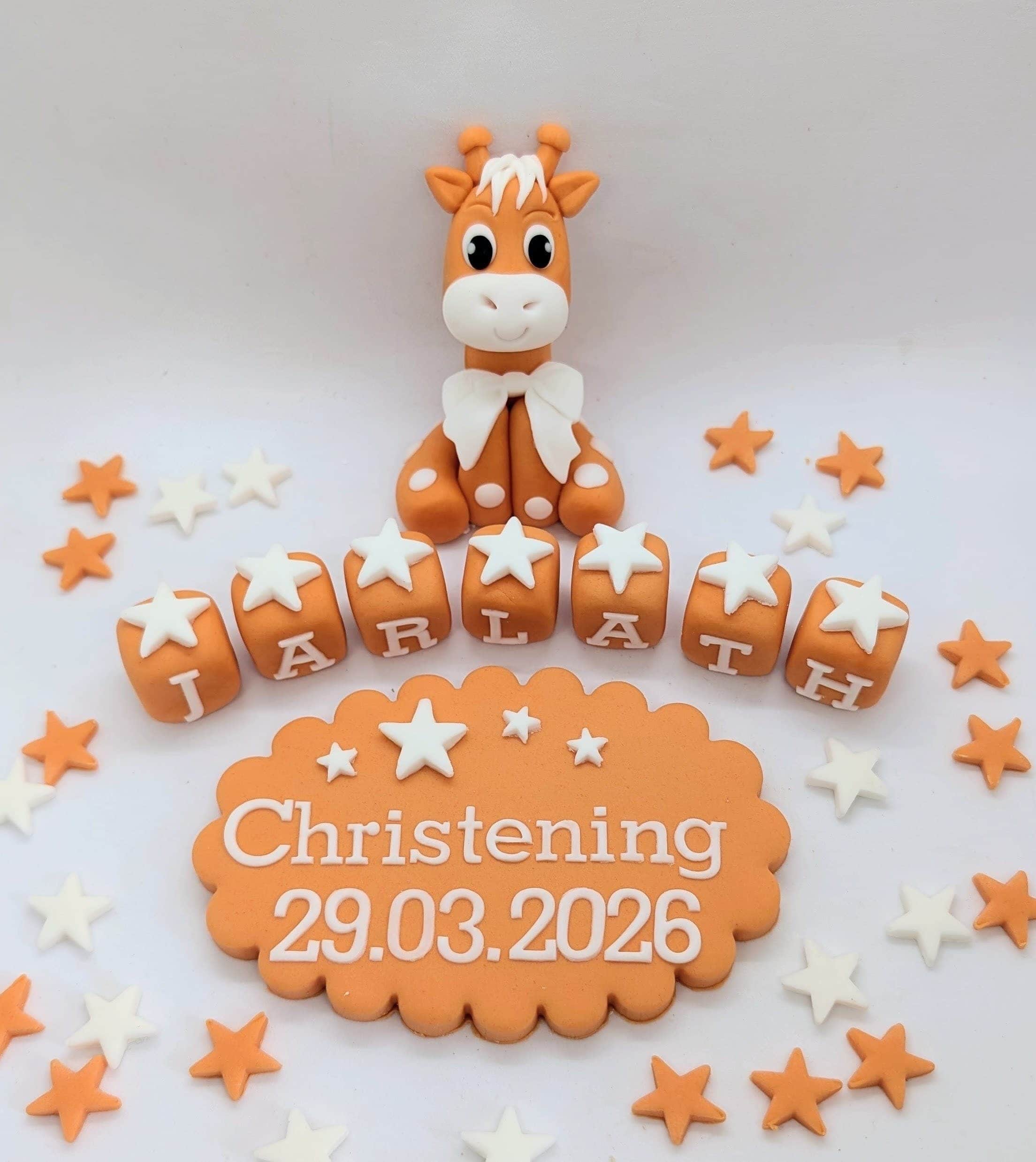 Giraffe Christening Baptism set
