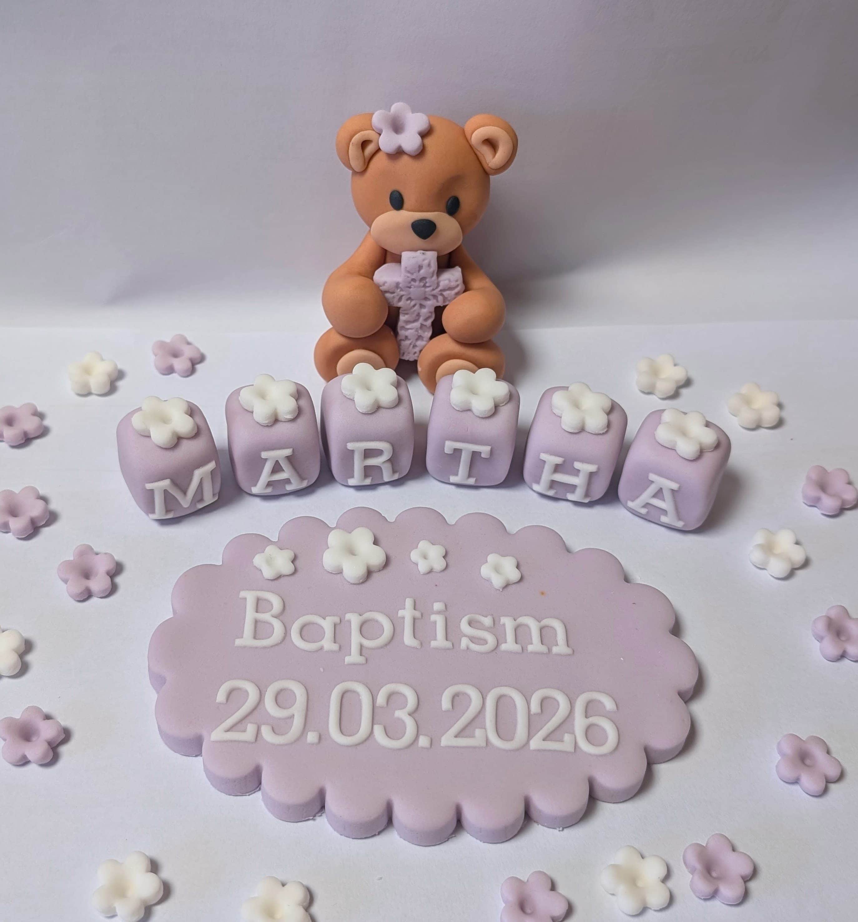 Teddy Christening Baptism Plaque set