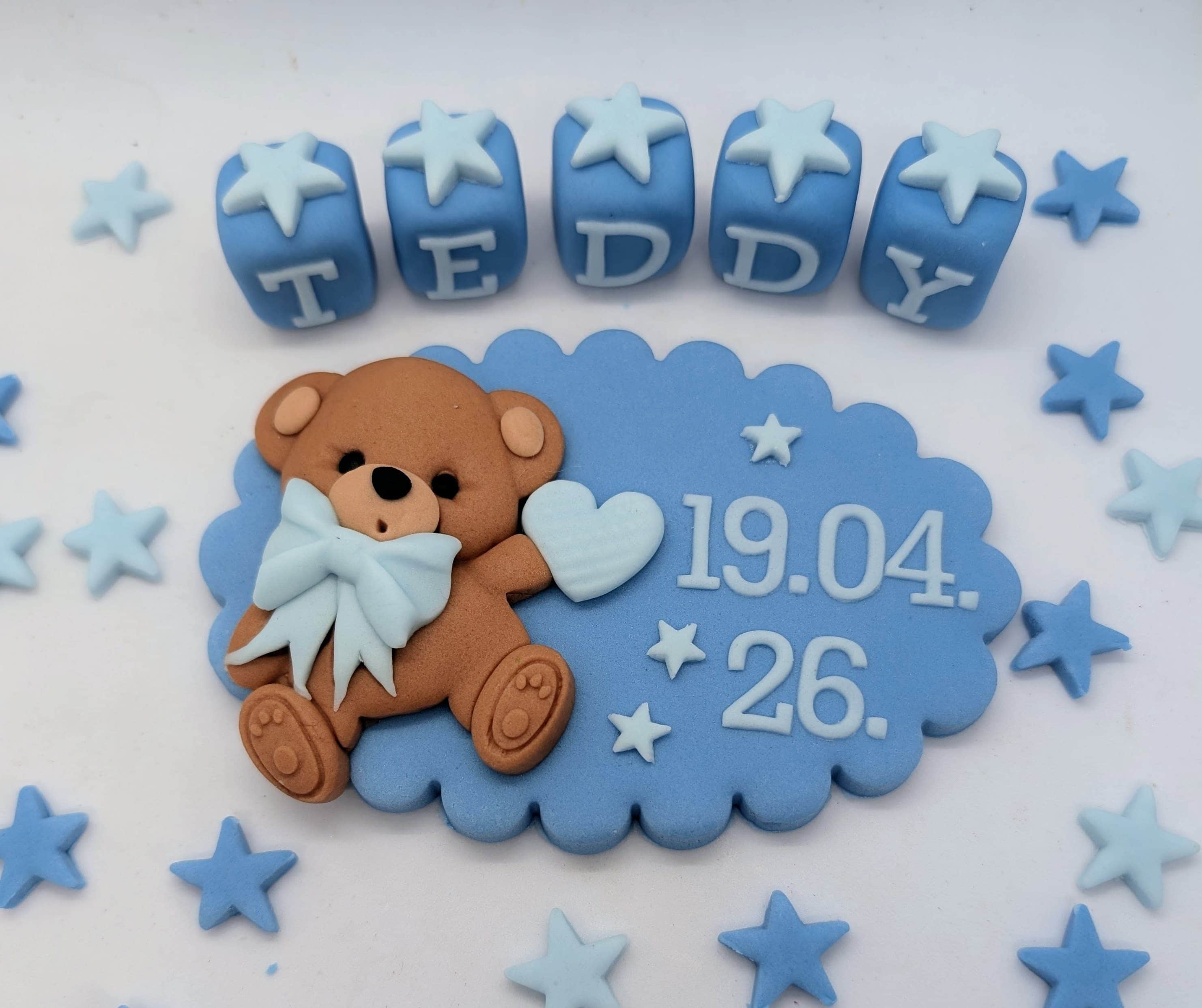 Teddy Plaque Christening Baptism set