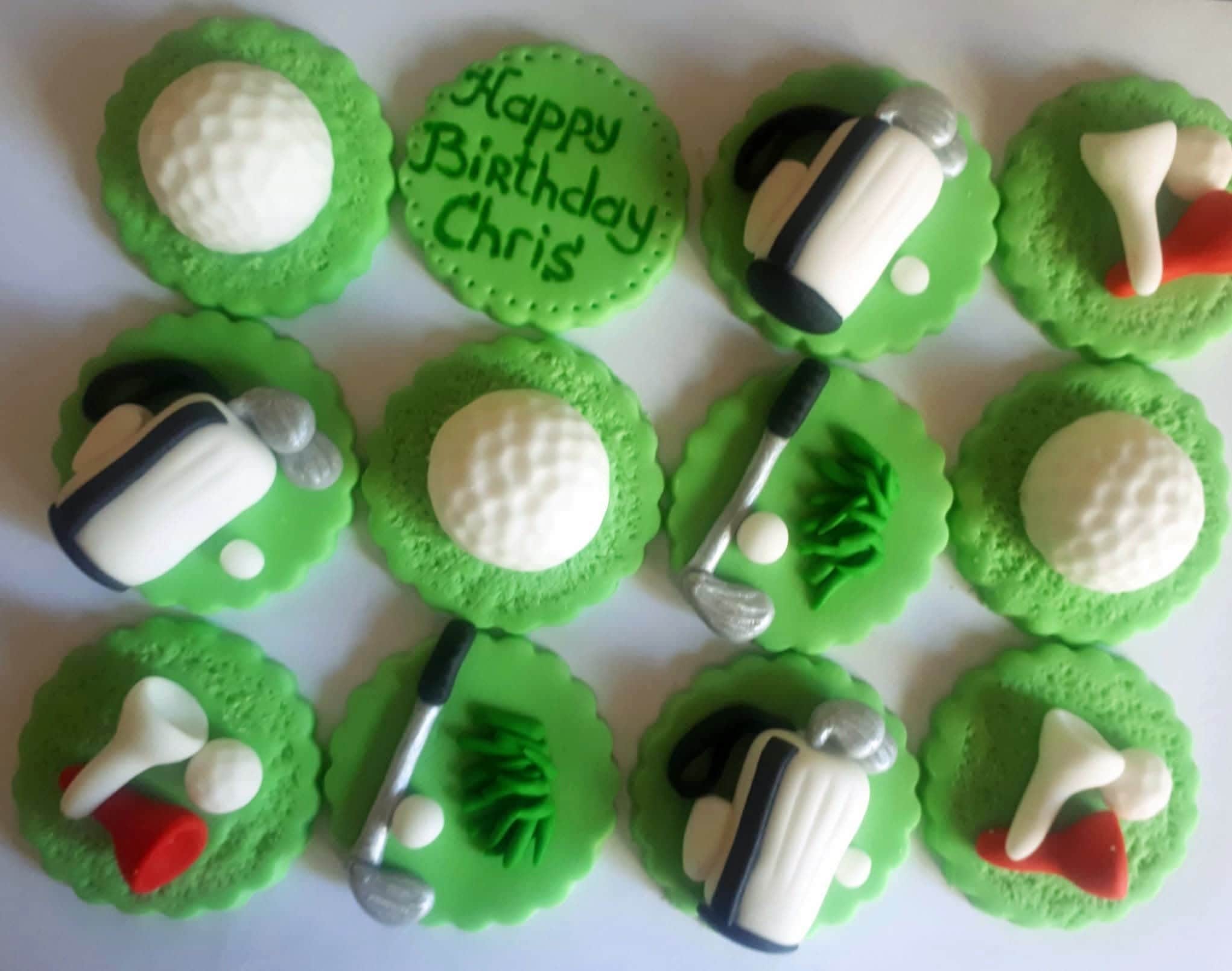 Golf Cupcake Birthday set of 6