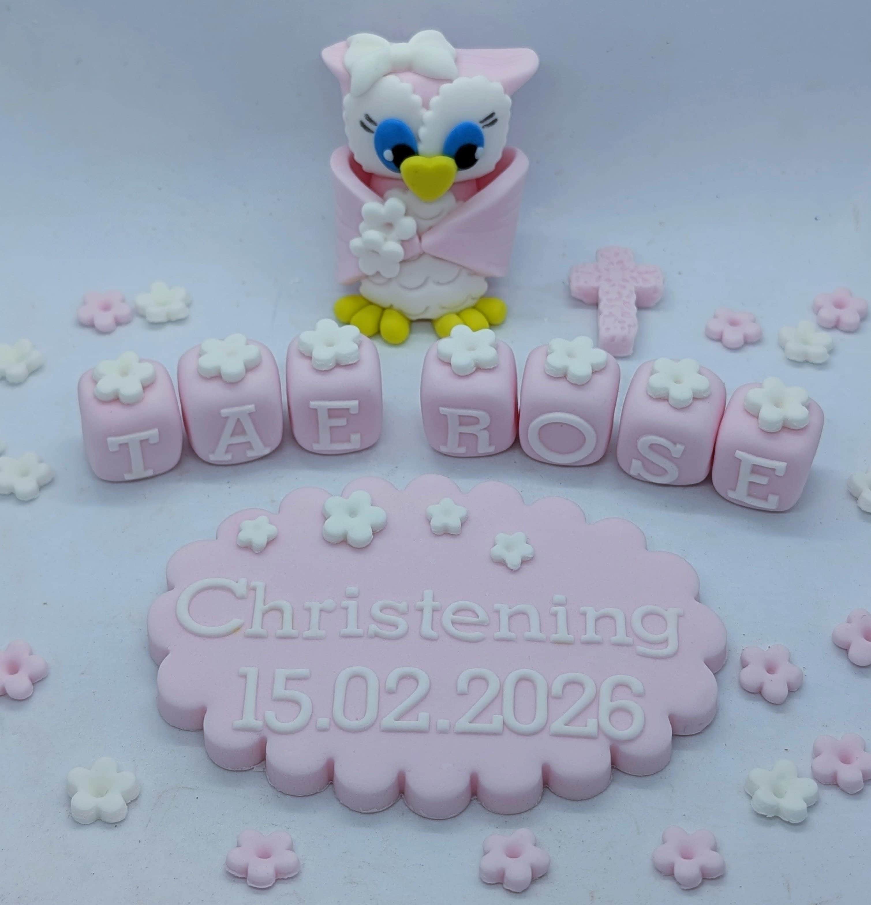 Owl Christening Baptism set
