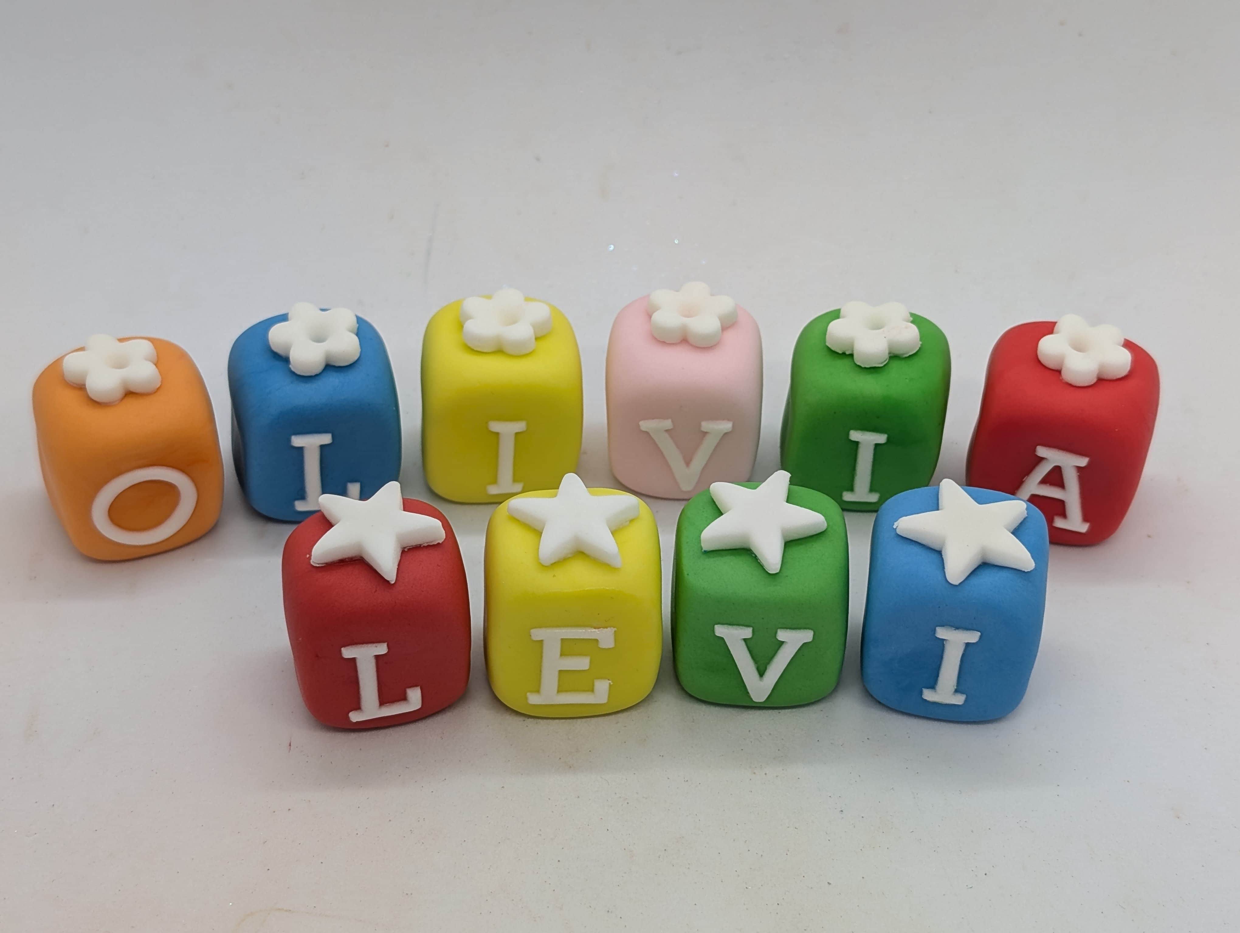 Rainbow Multicoloured Name Blocks (each)