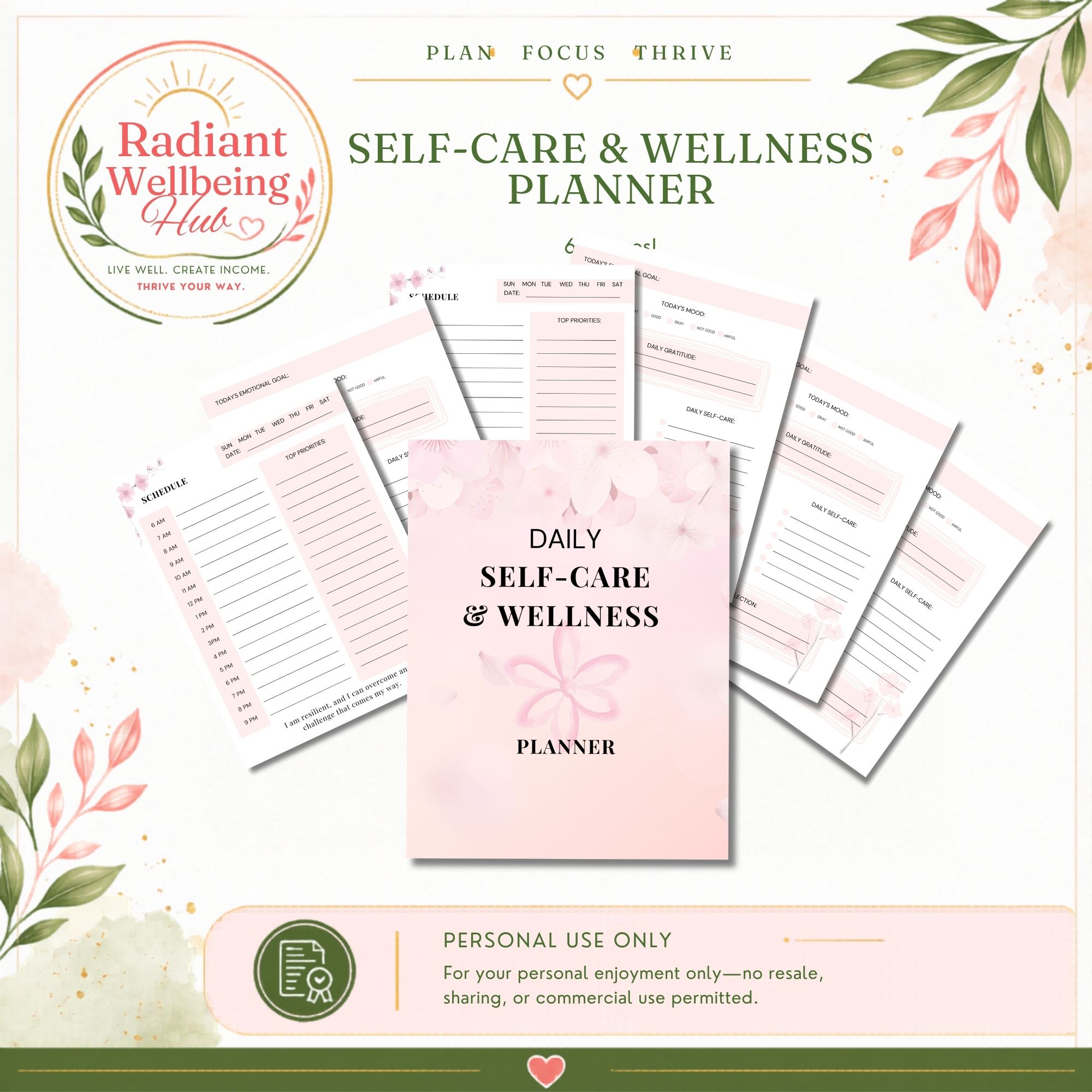 Daily Self-Care & Wellness Planner
