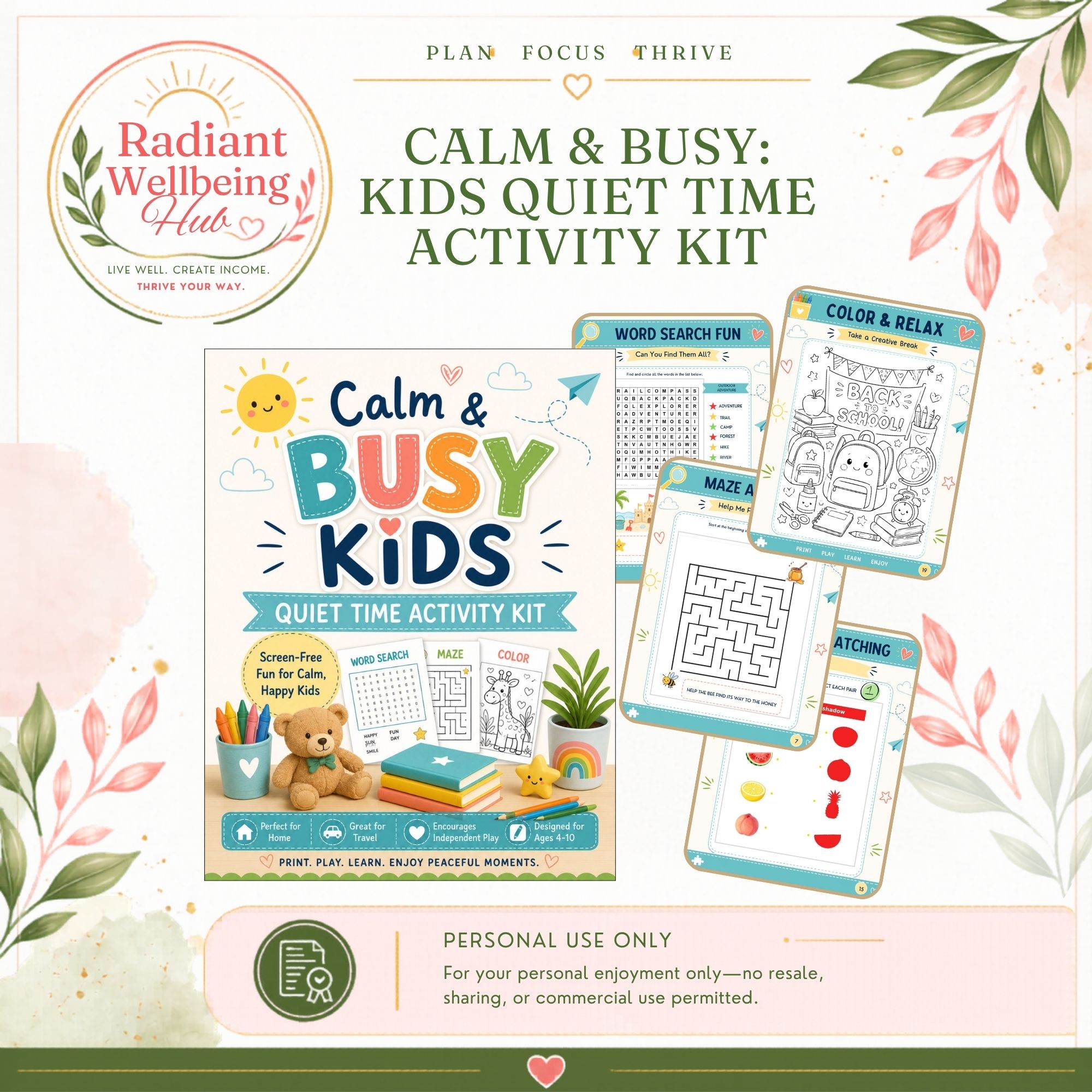 Calm & Busy: Kids Quiet Time Activity Kit