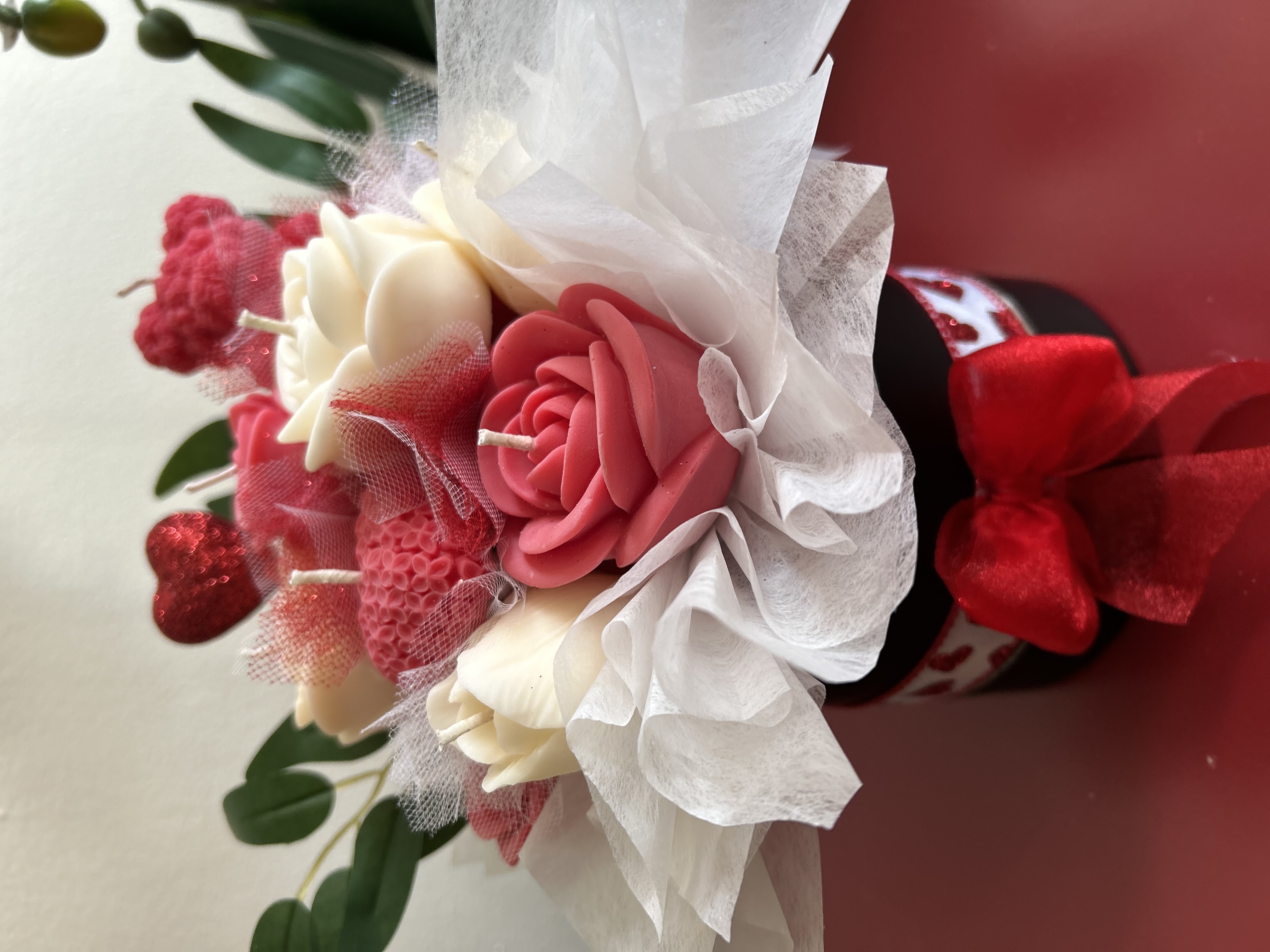 Amour Rose Bouquet; Handmade Soy Wax Blend Candle