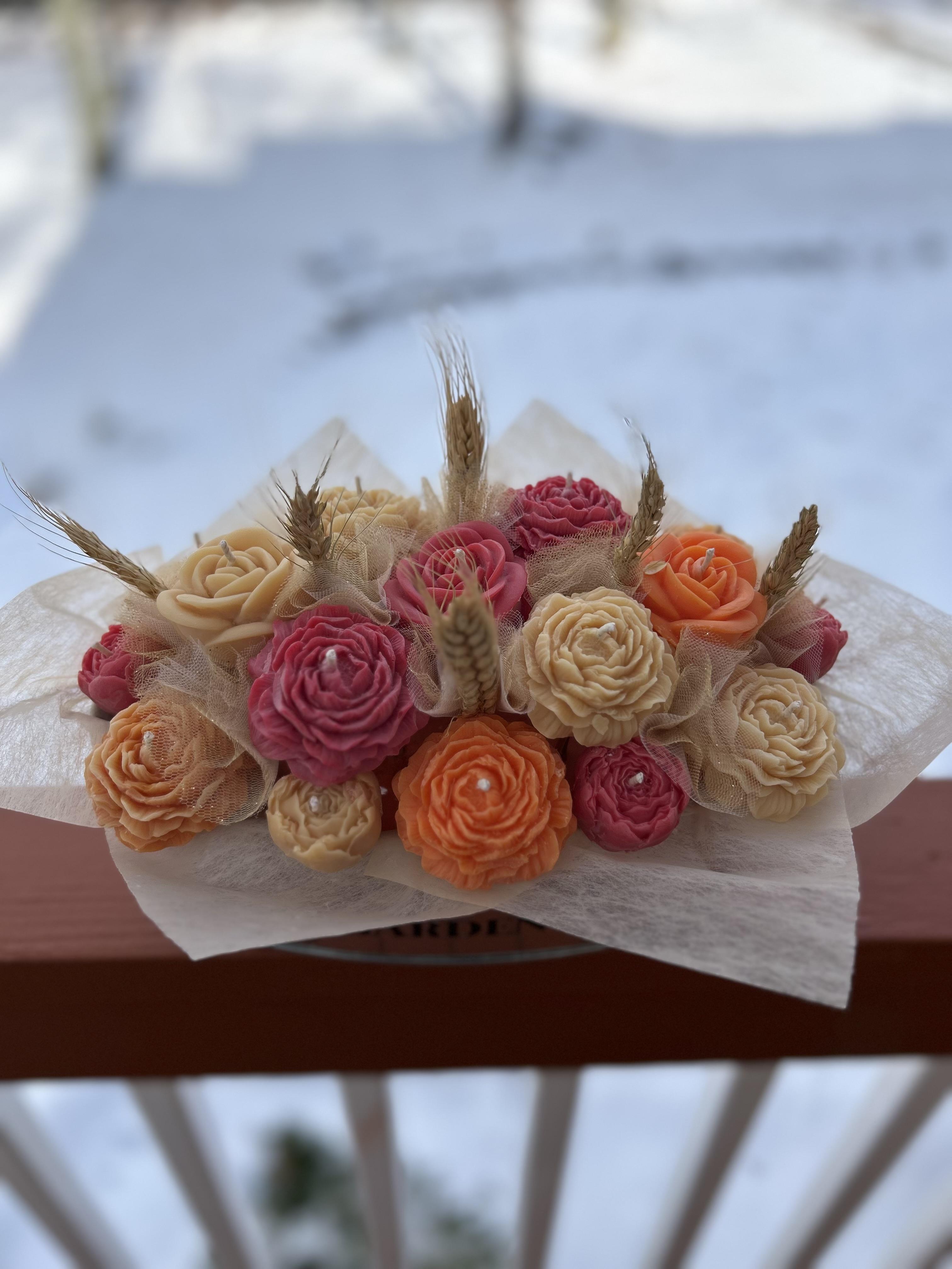 Garden Floral Candle Bouquet