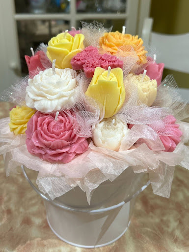 Handcrafted Floral Bucket Candle – Japanese Cherry Blossom