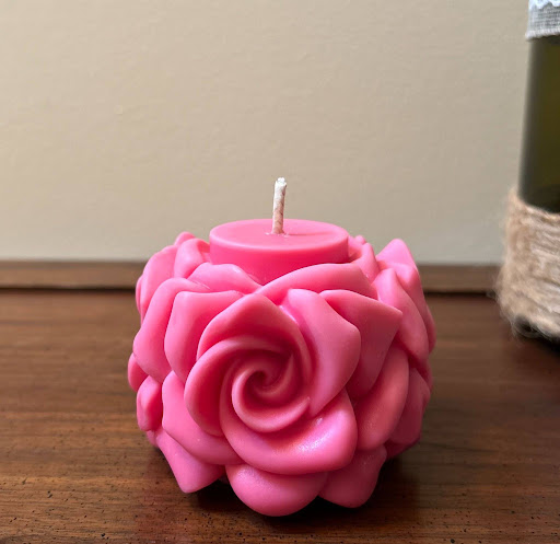Handcrafted Single Rose Candle