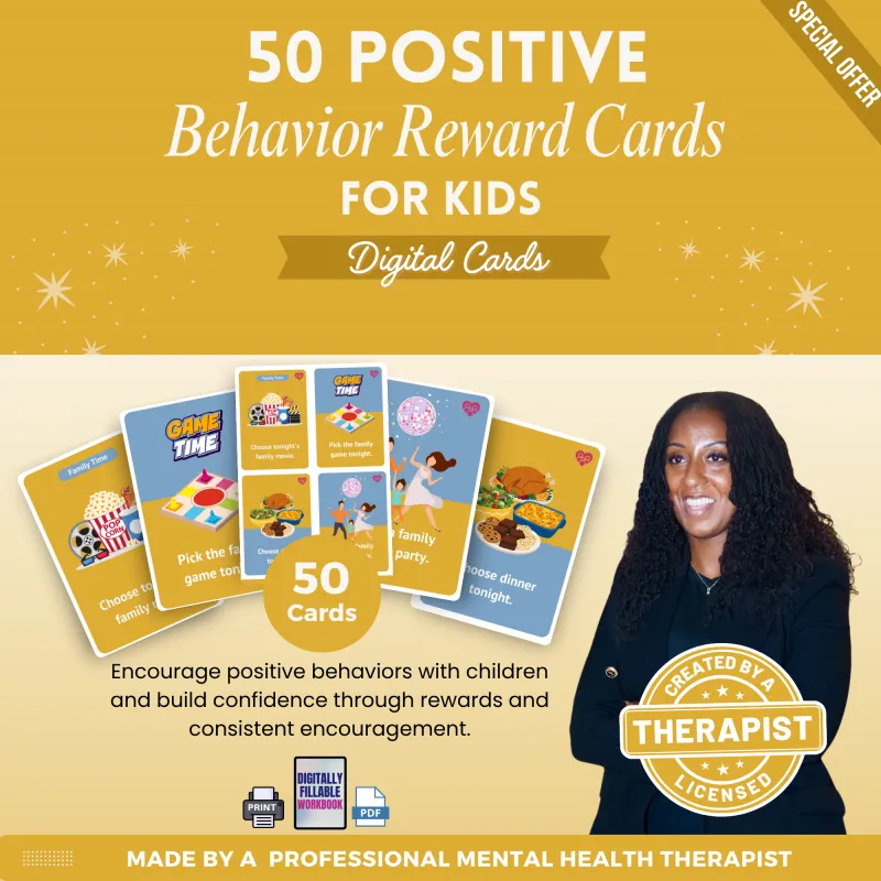50 Positive Behavior Reward Cards for Kids