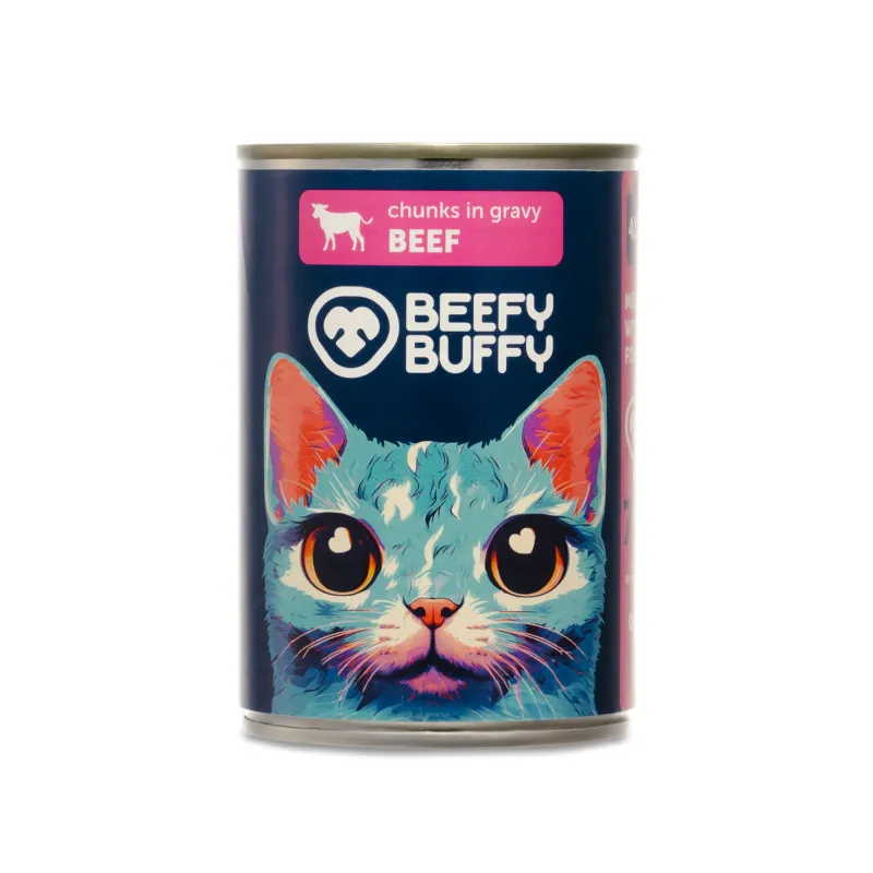 BEEFY BUFFY Kawałki w sosie | Wołowina | dla dorosłych kotów | 415 g