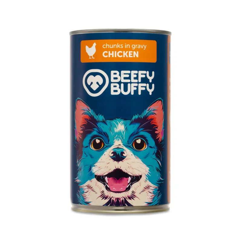 BEEFY BUFFY Kawałki w sosie z kurczakiem | dla dorosłych psów | 1240 g