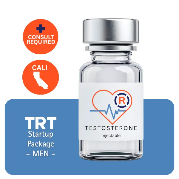 TRT CALI Men's Startup Package 60 days (Consult, Labs, Cypionate 200mg/mL 10mL + Anastrozole 24×1mg)