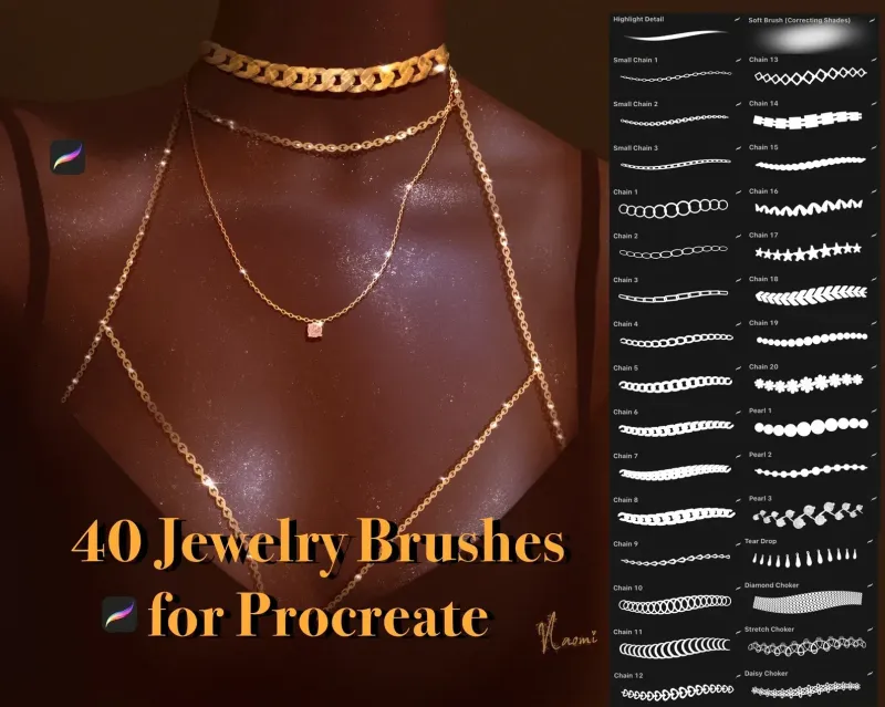 40 Jewelry Brushes for Procreate