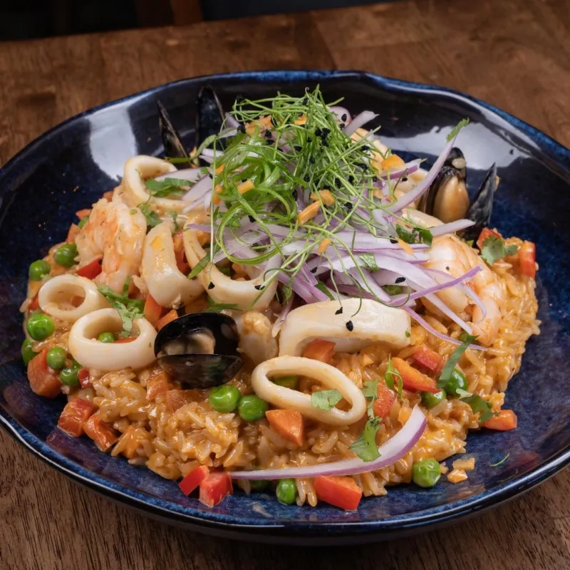 Peruvian Seafood Paella / Arroz con Mariscos