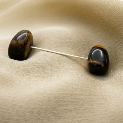 SOLIS DOMINUS – Spilla in Argento 925 con Occhio di Tigre – 5 cm