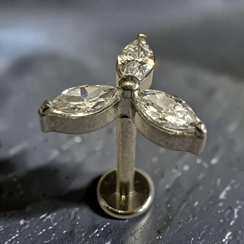 Marquise Flower Jewel Flatback Labret