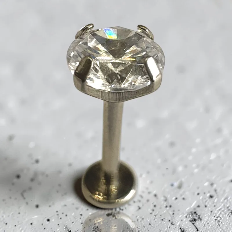 Large 5mm Clear Crystal Flatback Labret