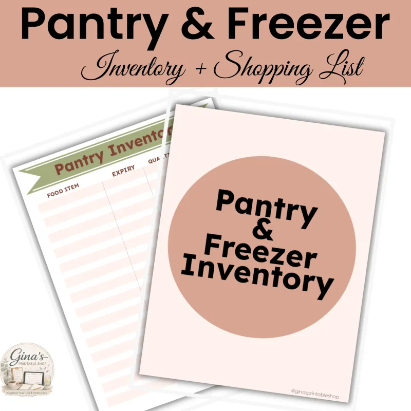 Pantry and Freezer Inventory Printable with Shopping List