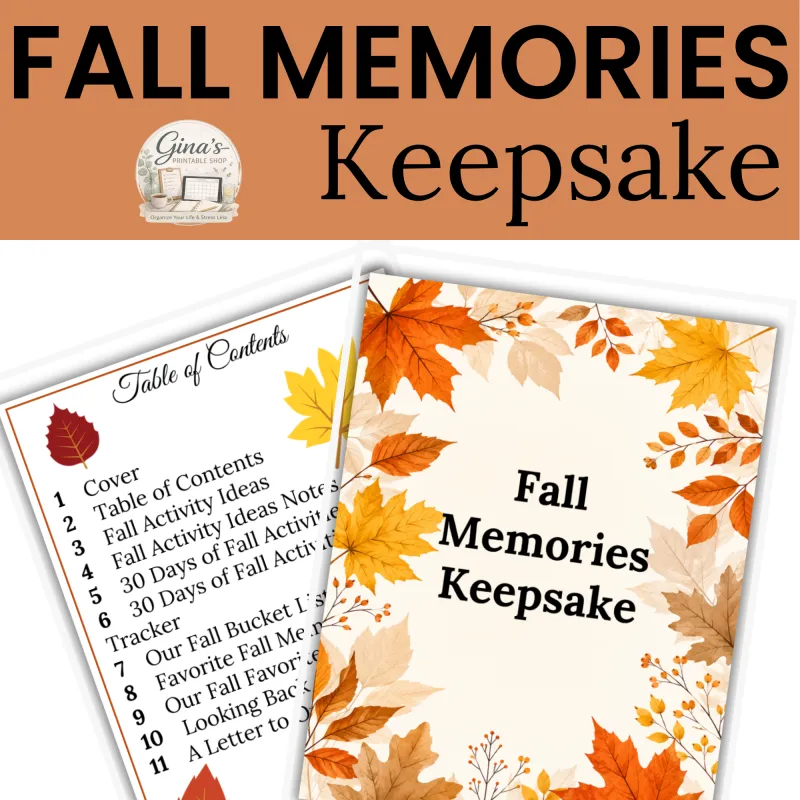 Fall Memories Keepsake | Autumn Activities & Memory Journal