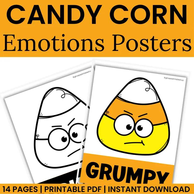 Candy Corn Emotions Posters | Fall Feelings SEL Classroom Decor & Visuals