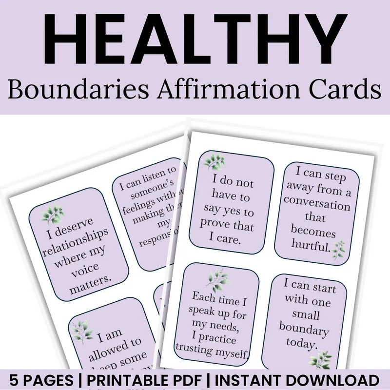 Healthy Boundaries Affirmation Cards