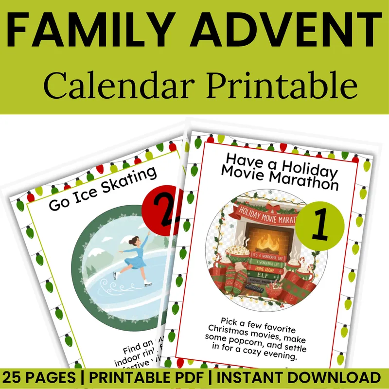 Family Advent Calendar Printable 
