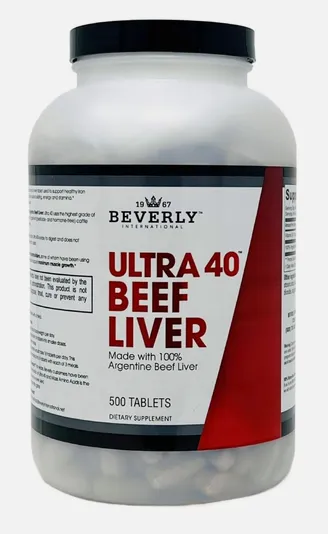 Beverly International Ultra 40 Beef Liver 500 Tablets