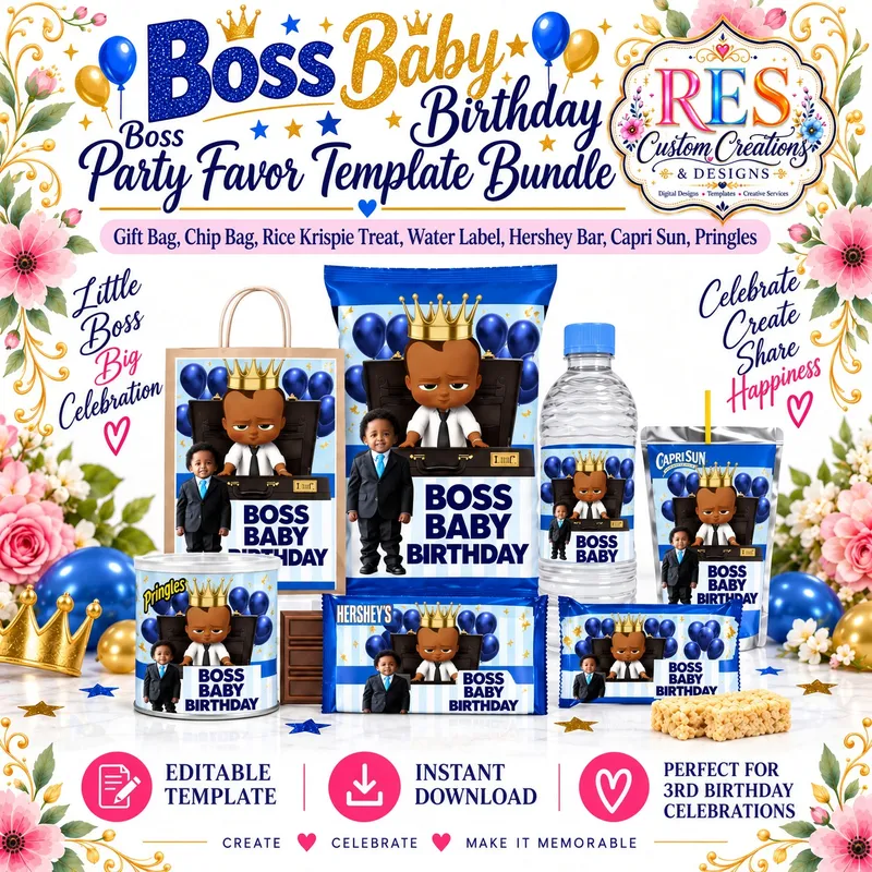 Boss Baby Boy Party Favor Bundle