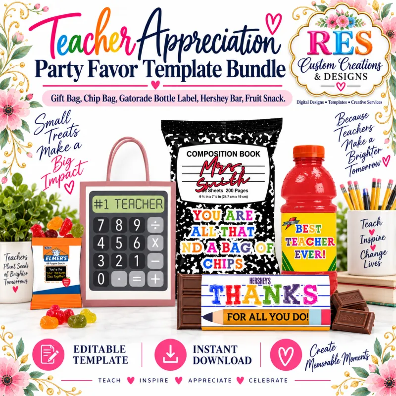 Best Teacher Ever Party Favor Bundle