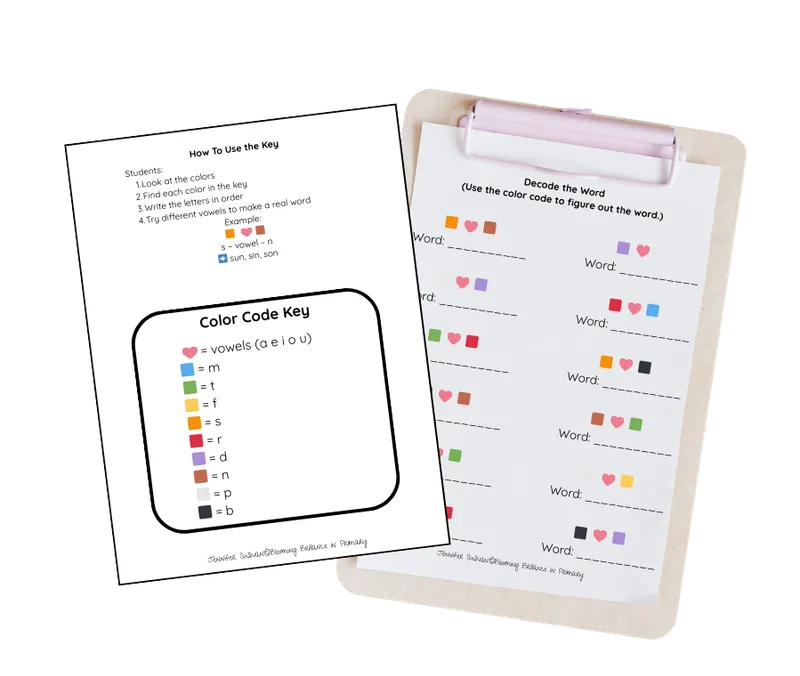 Secret Code Word Phonics CVC Activity - PDF